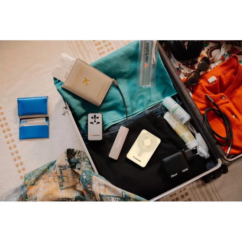 Verbatim Charge'n'Go 2C & Wyświetlacz Powerbank 10000 mAh Złoty, 10000 mAh, Polimer litowo-jonowy (LiPo), Power Delivery 3.0, Quick Charge 3.0, Ładowanie bezprzewodowe, 3,85 V, 52 W