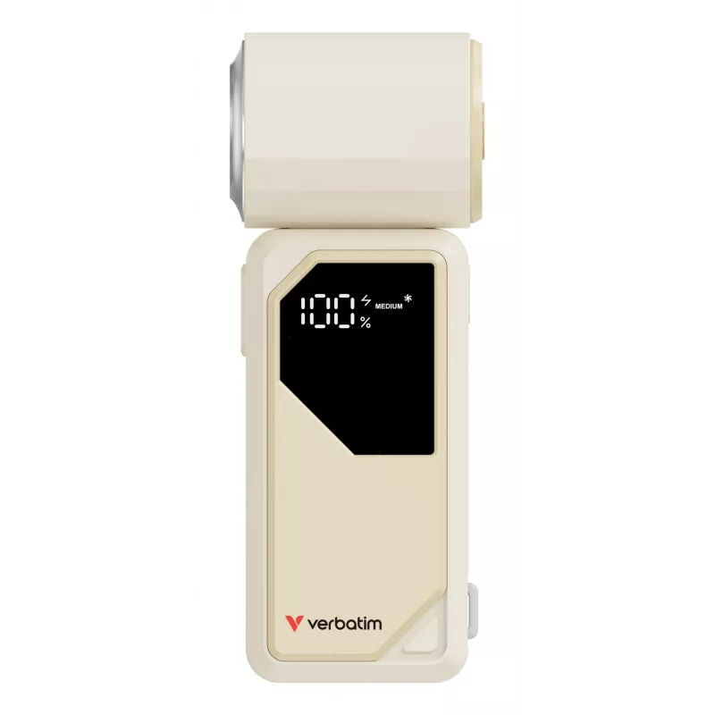 Verbatim Cool’n’Go AirJet Wentylator ręczny biały/srebrny, Srebrny, Biały, Wentylator ręczny, 1 szt., 6 W, Litowo-jonowy (Li-Ion), 3,7 V