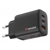 Ładowarka Verbatim Essentials GaN 65W z wtyczką EU, czarna, do użytku wewnątrz pomieszczeń, AC, 20 V, czarna