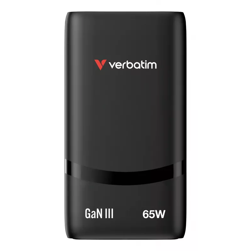 Verbatim Fold 'n' Go GaN Charger 65W wtyczka EU czarna, Do użytku wewnątrz, AC, 20 V, Czarna