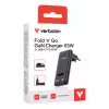 Verbatim Fold 'n' Go GaN Charger 65W wtyczka EU czarna, Do użytku wewnątrz, AC, 20 V, Czarna