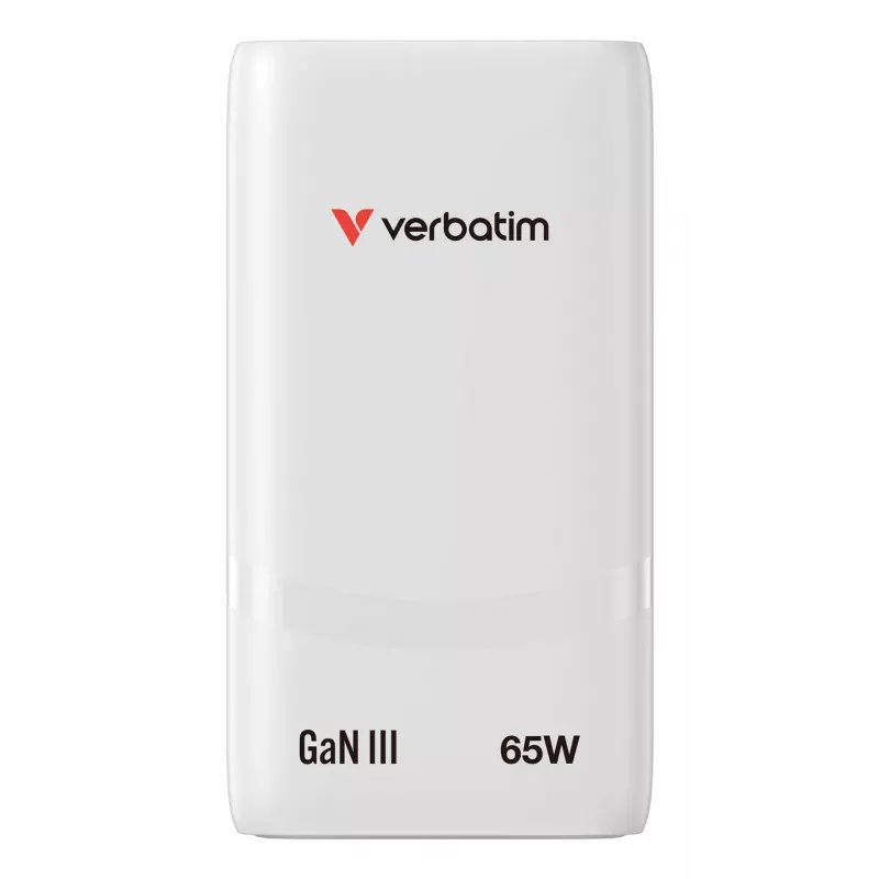 Verbatim Fold 'n' Go GaN Charger 65W EU plug biały
