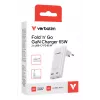 Verbatim Fold 'n' Go GaN Charger 65W EU plug biały