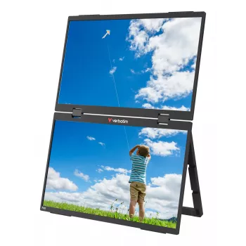 Verbatim Portable 15.6 inch FHD Dual Monitor Essentials, 39,6 cm (15,6 cala), LCD, 1920 x 1080 pikseli, Full HD, 16:9, 10 ms
