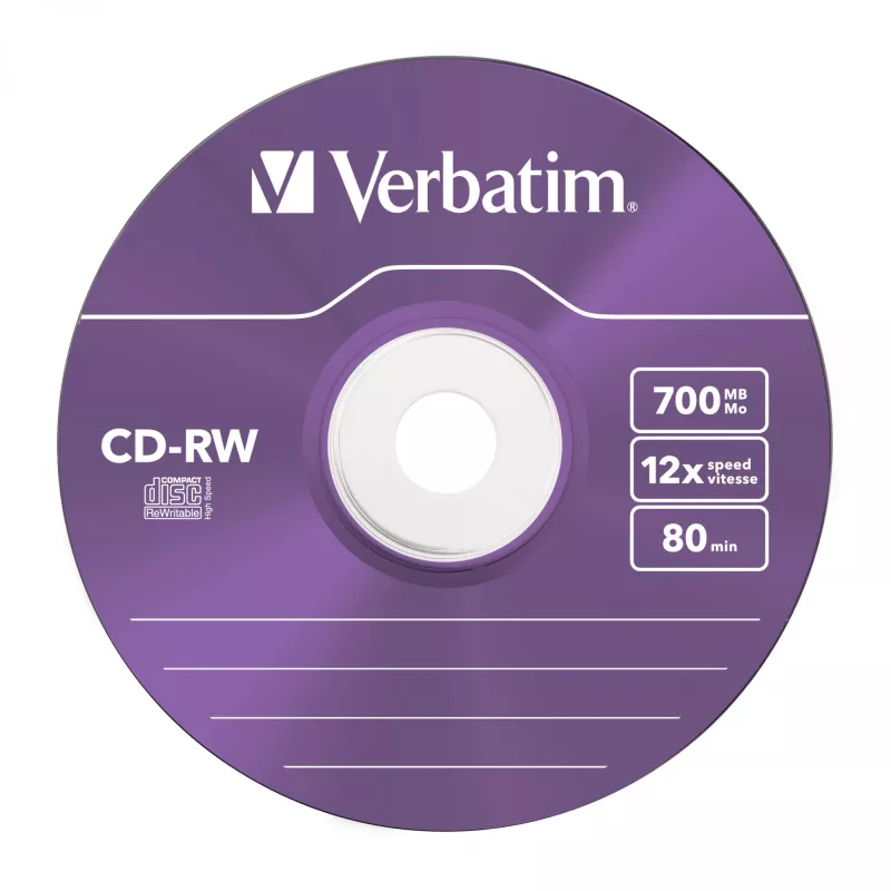 Verbatim CD-RW Colour 12x 700 MB 5 szt.