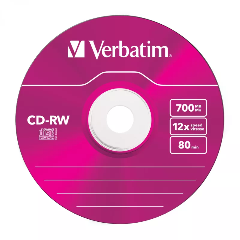 Verbatim CD-RW Colour 12x 700 MB 5 szt.