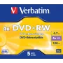 Verbatim VB-DPW44JC, DVD+RW, 120 mm, pudełko Jewel, 5 szt., 4.7 GB
