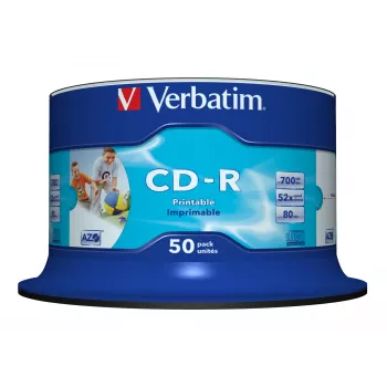 Verbatim CD-R AZO Wide Inkjet Printable no ID 700 MB 52x 50 szt.