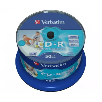 Verbatim CD-R AZO Wide Inkjet Printable no ID 700 MB 52x 50 szt.