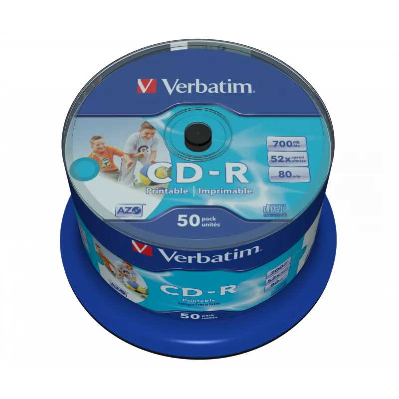 Verbatim CD-R AZO Wide Inkjet Printable no ID 700 MB 52x 50 szt.
