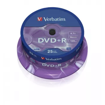 Verbatim VB-DPR47S2A, DVD+R, 120 mm, Wrzeciono, 25 szt., 4,7 GB