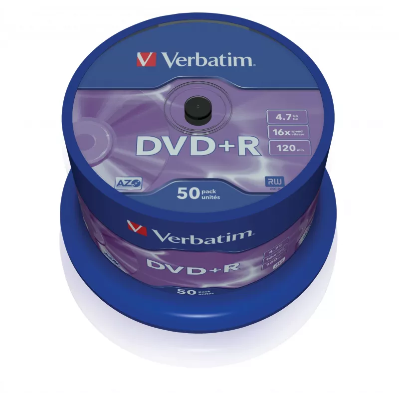 Verbatim VB-DPR47S3A, DVD+R, 120 mm, Wrzeciono, 50 szt., 4.7 GB