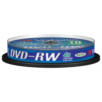 Verbatim DVDVER00072B, DVD-RW, Wrzeciono, 10 szt., 4,7 GB