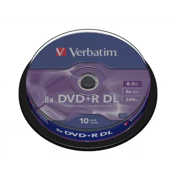 Verbatim VB-DPD55S1, DVD+R DL, 120 mm, wrzeciono, 10 szt., 8,5 GB