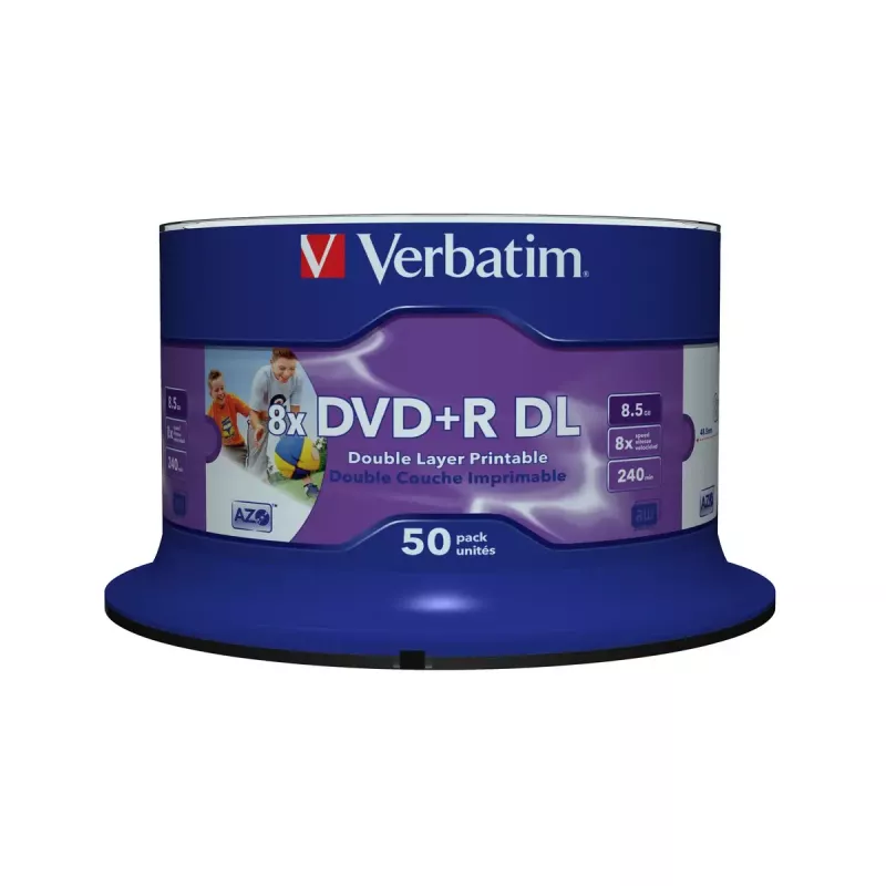 DVD+R Double Layer Wide Inkjet Printable Verbatim 43703