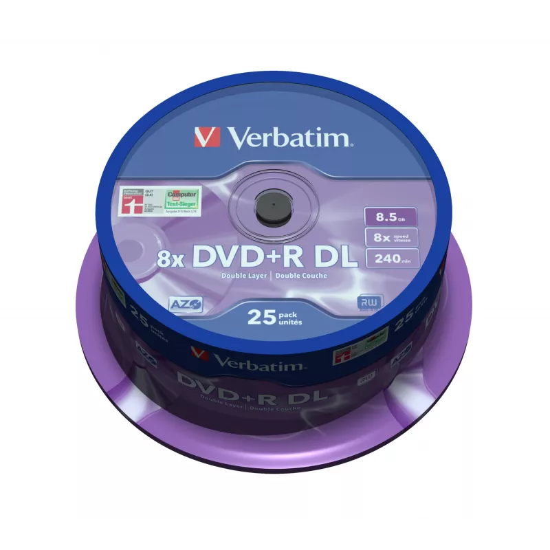 Verbatim DVD+R Double Layer 8x Matt srebrny 25pk Spindle