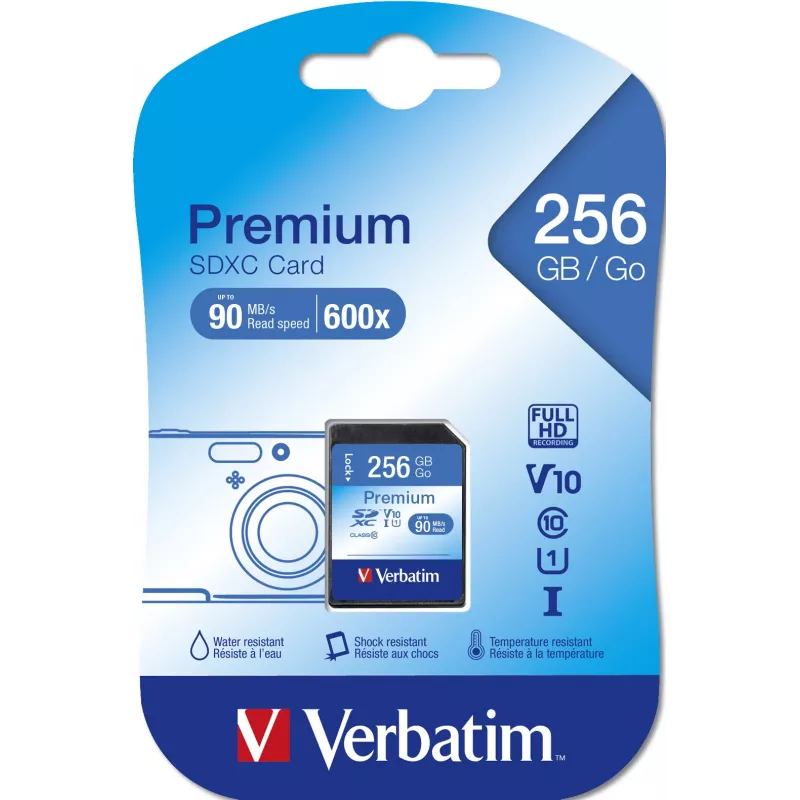 Pamięć Flash Verbatim Premium 256 GB SDXC UHS-I Klasa 10