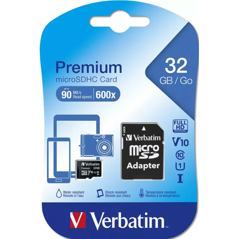 Karta Flash Verbatim Premium 32GB MicroSDHC Class 10 44083