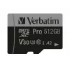 Verbatim Pro U3 512GB Karta microSDXC, 512 GB, MicroSDXC, Class 10, UHS-I, 100 MB/s, 90 MB/s