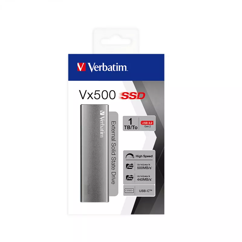 Verbatim Vx500 1 TB USB Type-C 3.2 Gen 2 (3.1 Gen 2) srebrny