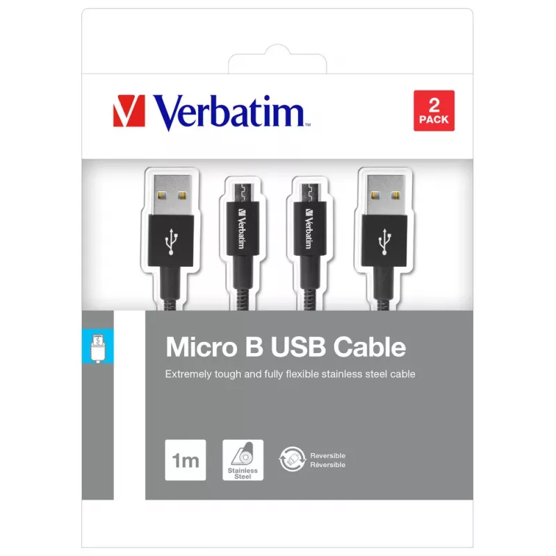 Verbatim 48874 kabel USB USB 3.2 Gen 1 (3.1 Gen 1) 1 m Micro-USB A USB A Czarny