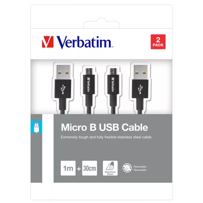 Verbatim 48875 kabel USB USB 3.2 Gen 1 (3.1 Gen 1) 1 m Micro-USB A USB A Czarny