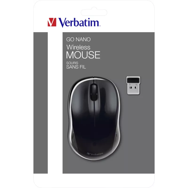 Mysz Verbatim Go Nano biurowa symetryczna RF Wireless 1600 DPI