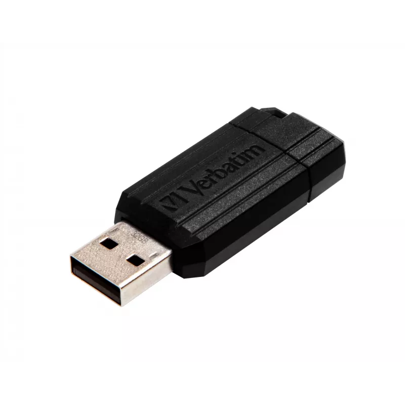 Verbatim PinStripe - pamięć USB 32 GB - czarna, 32 GB, USB Type-A, 2.0, 10 MB/s, suwak, czarna