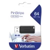 Verbatim PinStripe - Pamięć USB 64 GB - Czarny, 64 GB, USB Typ-A, 2.0, 10 MB/s, Wsuwana, Czarny