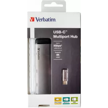 Verbatim 49140 stacja dokująca/replikator portów USB 3.2 Gen 1 (3.1 Gen 1) Type-C