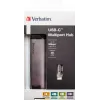Verbatim 49141 stacja dokująca/replikator portów do laptopa USB 3.2 Gen 1 (3.1 Gen 1) Type-C Czarny, Srebrny