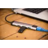 Verbatim 49141 stacja dokująca/replikator portów do laptopa USB 3.2 Gen 1 (3.1 Gen 1) Type-C Czarny, Srebrny