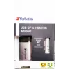 Verbatim 49143 przejściówka wideo 0,1 m USB Type-C HDMI Czarny, Srebrny