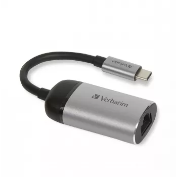 Verbatim 49146 stacja dokująca/replikator portów USB 3.2 Gen 1 (3.1 Gen 1) Type-C Czarny, Srebrny