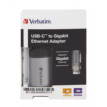 Verbatim 49146 stacja dokująca/replikator portów USB 3.2 Gen 1 (3.1 Gen 1) Type-C Czarny, Srebrny