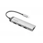 Verbatim USB-C Multiport Hub Czteroportowy koncentrator USB 3.2 Gen 1, USB 3.2 Gen 1 (3.1 Gen 1) Typ-C, USB 3.2 Gen 1 (3.1 Gen 1) Typ-A, 5000 Mbit/s, Szary, Aluminium, Tworzywo sztuczne, 0,15 m