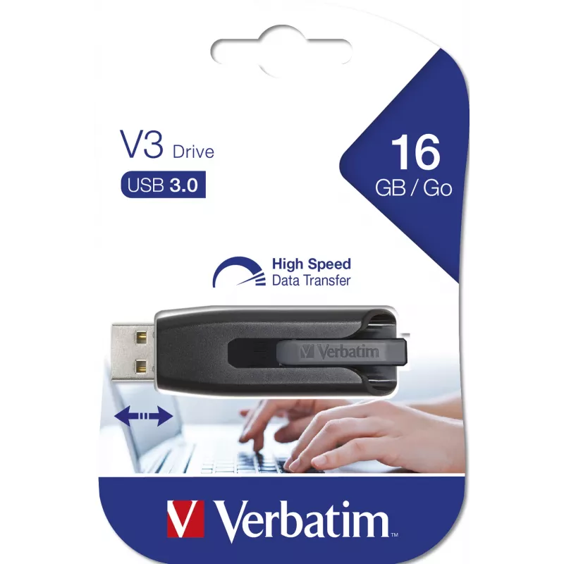 Pamięć USB Flash Verbatim 16GB USB 3.0 Typ-A V3 Czarna