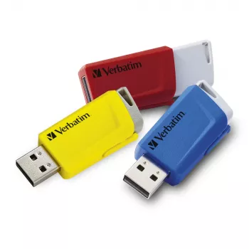 Verbatim Store 'n' Click - napęd USB 2.0 3.2 GEN1 - 3x16 GB - czerwony/niebieski/żółty