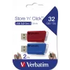 Verbatim Store 'n' Click - napęd USB 2.0 3.2 GEN1 - 2x32 GB - czerwony/niebieski