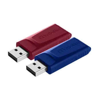 Verbatim Slider - pamięć USB - 2x32 GB - niebieska/czerwona