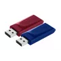 Verbatim Slider - pamięć USB - 2x32 GB - niebieska/czerwona