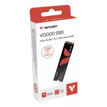 Verbatim Vi3000 PCIe NVMe M.2 SSD 256GB, 256 GB, M.2, 3100 MB/s