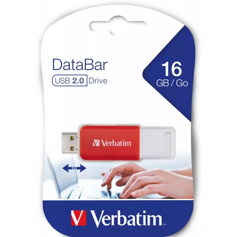 Pamięć USB Verbatim DataBar 16 GB USB typu A 2.0 Czerwony