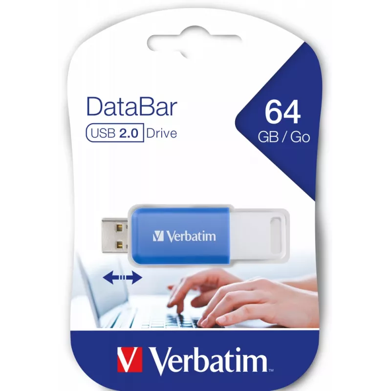 Verbatim V DataBar Pendrive 64 GB USB Type-A 2.0 Niebieski