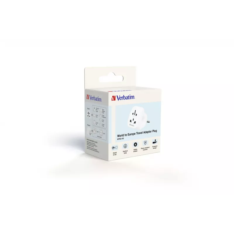 Verbatim World to Europe Adapter WTEU-02 Travel Plug