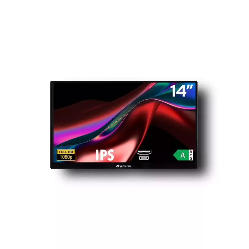 Verbatim 49590 monitor komputerowy 35,6 cm (14 cali) 1920 x 1080 pikseli Full HD LCD Czarny