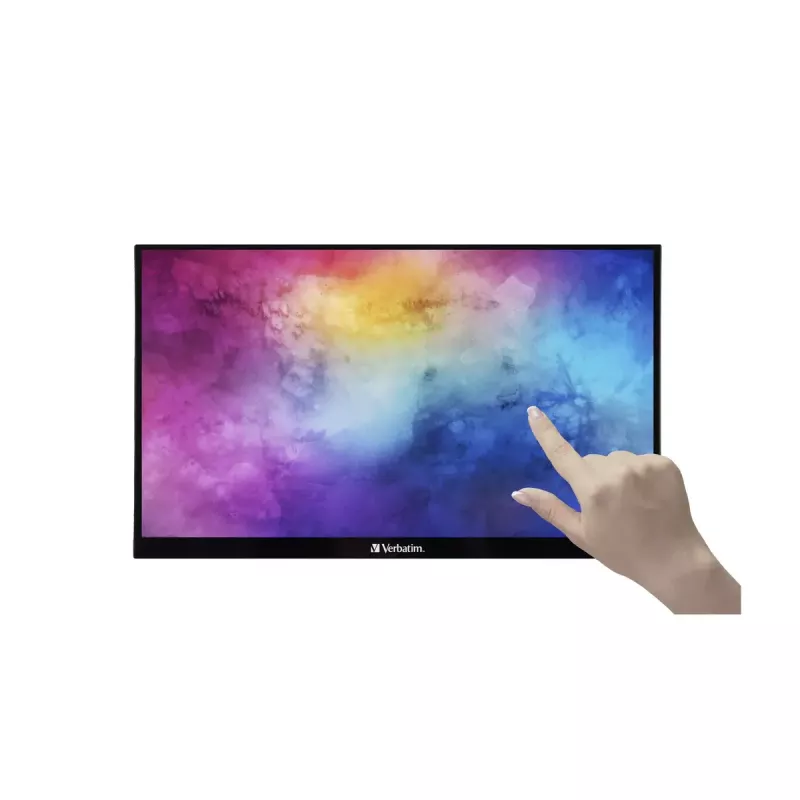 Verbatim 49591 monitor komputerowy 35.6 cm (14 inch) 1920 x 1080 pikseli Full HD LCD ekran dotykowy Czarny