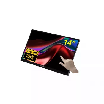 Verbatim 49591 monitor komputerowy 35.6 cm (14 inch) 1920 x 1080 pikseli Full HD LCD ekran dotykowy Czarny
