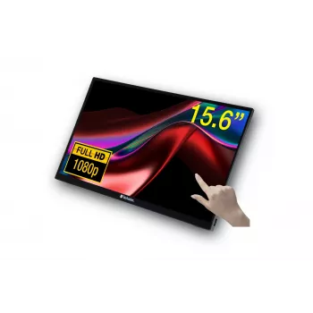 Verbatim 49592 monitor komputerowy 39.6 cm (15.6 cala) 1920 x 1080 pikseli Full HD LCD ekran dotykowy Czarny