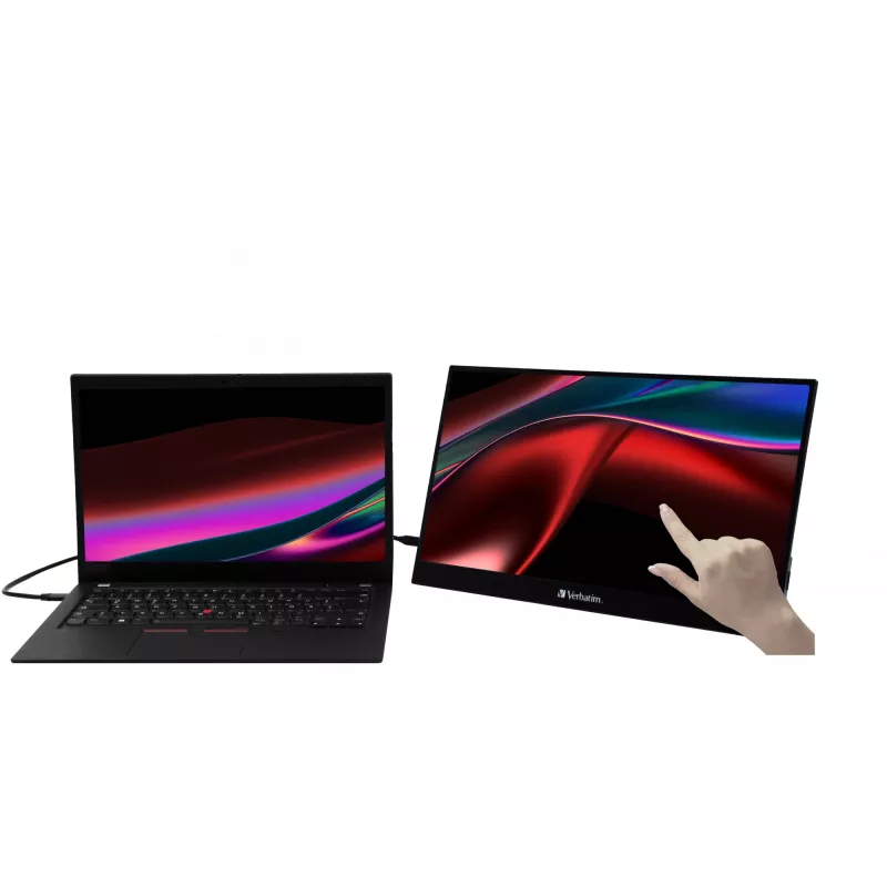 Verbatim 49593 monitor komputerowy 43,9 cm (17,3 cala) 1920 x 1080 pikseli Full HD LCD ekran dotykowy Czarny